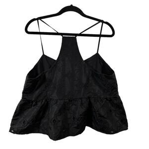 Tuckernuck Noir Nights Allie  Size XL Black V Neck‎ Spaghetti Straps Peplum Hem2